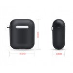 Wholesale Premium TPU Cover and Skin for Apple Airpods Charging Case with Hook Clip (Black)